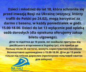 oferta zajęć na basenie dla Ukraińców