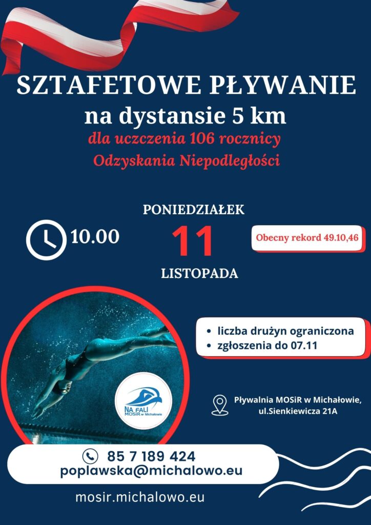 plakat na zawody pływackie