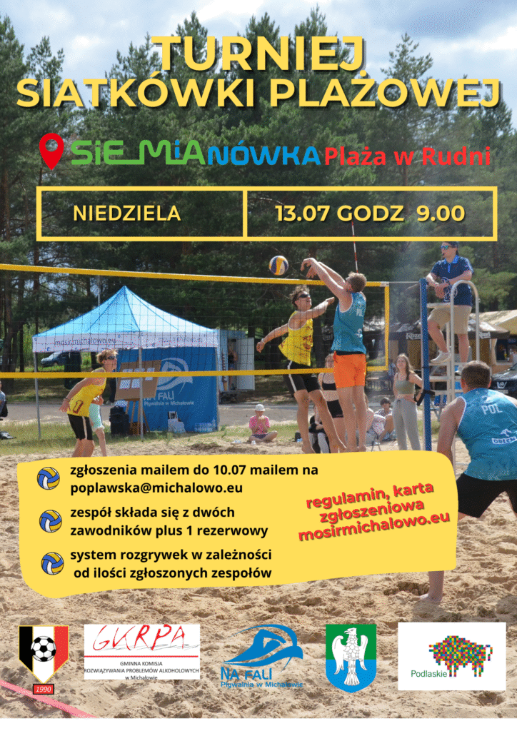 plakat informujący o turnieju piłki siatkowej