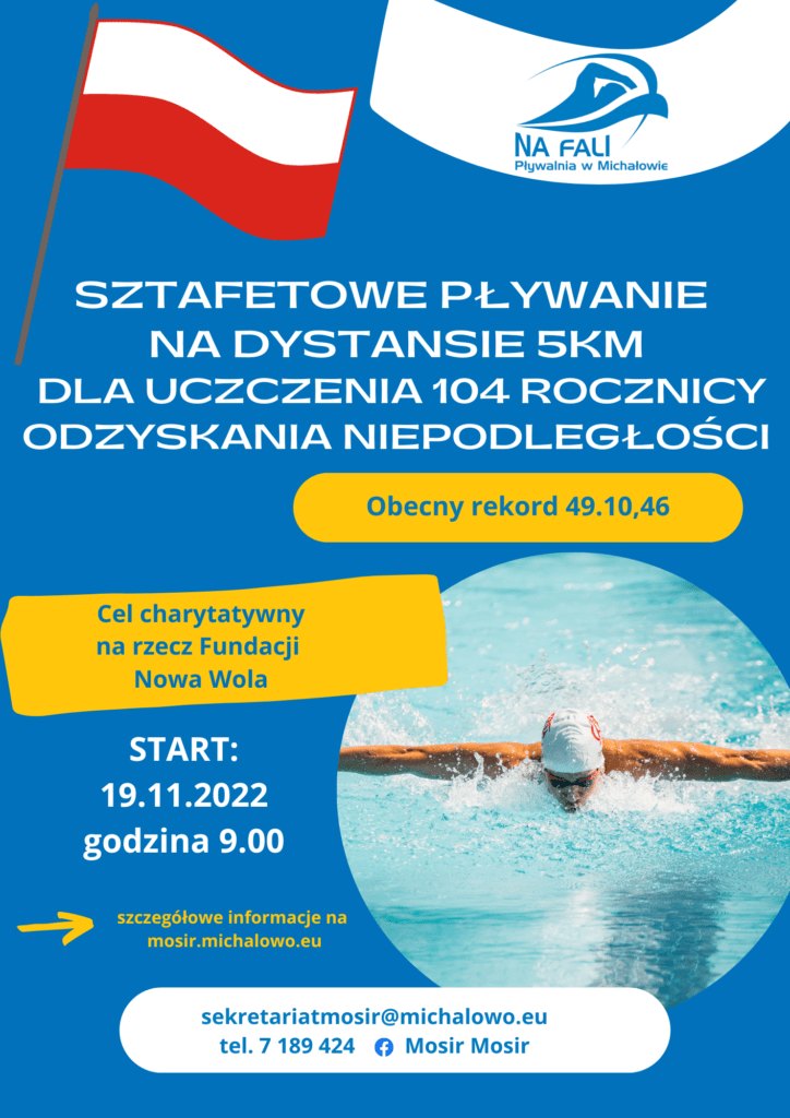 plakat o pływaniu na 5 km