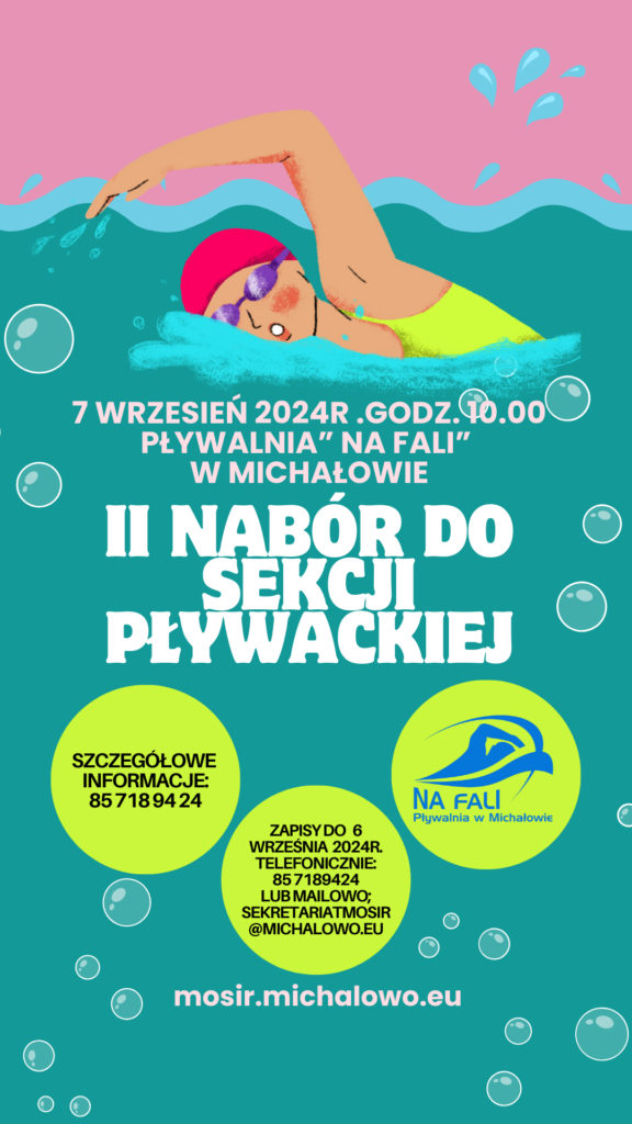 plakat sekcja pływacka